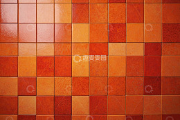 橙红色方形瓷砖拼接纹理
