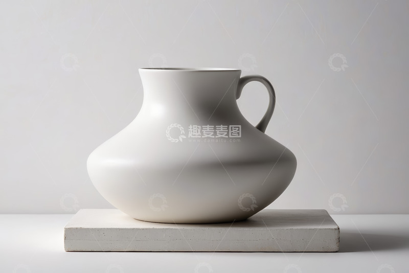 高清大图下载【趣麦麦图】白色陶瓷杯子静物特写