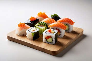 多样寿司摆盘展示