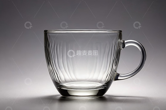 透明玻璃咖啡杯特写