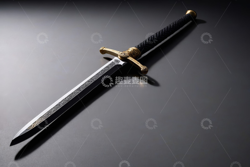 高清大图下载【趣麦麦图】金属装饰剑特写