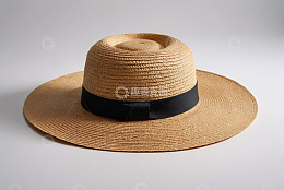 时尚草帽特写素材