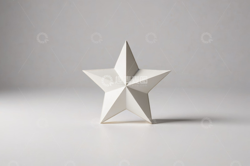 高清大图下载【趣麦麦图】白色立体五角星静物特写