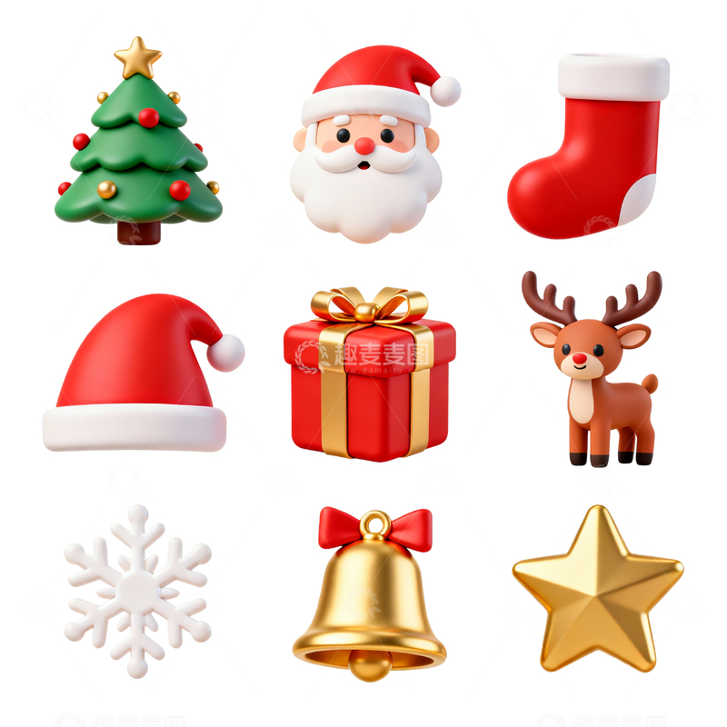 源文件下载【趣麦麦图】3d圣诞元素1