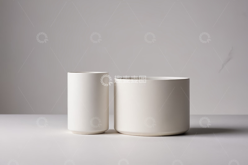 高清大图下载【趣麦麦图】白色简约杯碗静物展示