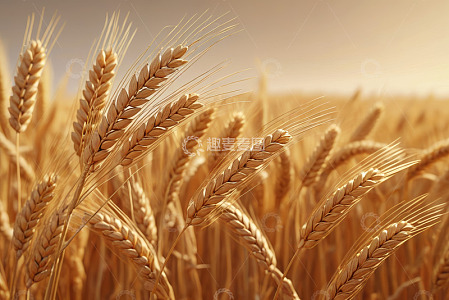 麦田里成熟的小麦特写