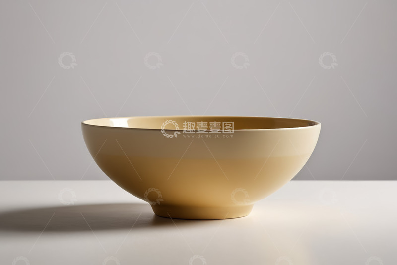 高清大图下载【趣麦麦图】米色陶瓷碗静物展示