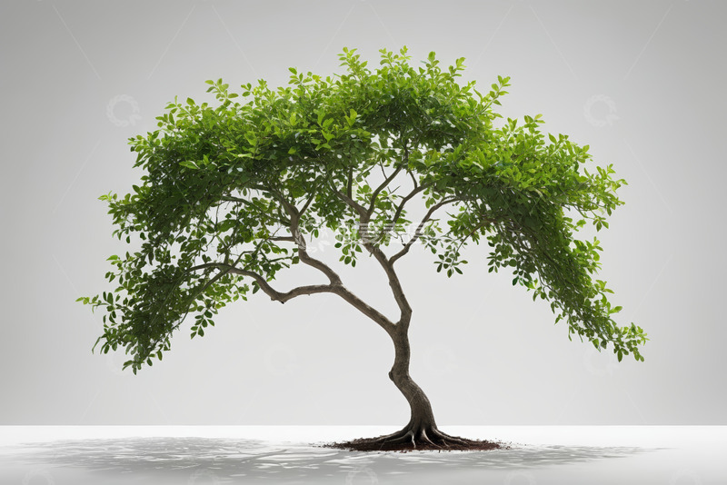 高清大图下载【趣麦麦图】白色背景下的绿色树木
