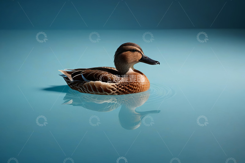 高清大图下载【趣麦麦图】水中游弋的鸭子特写