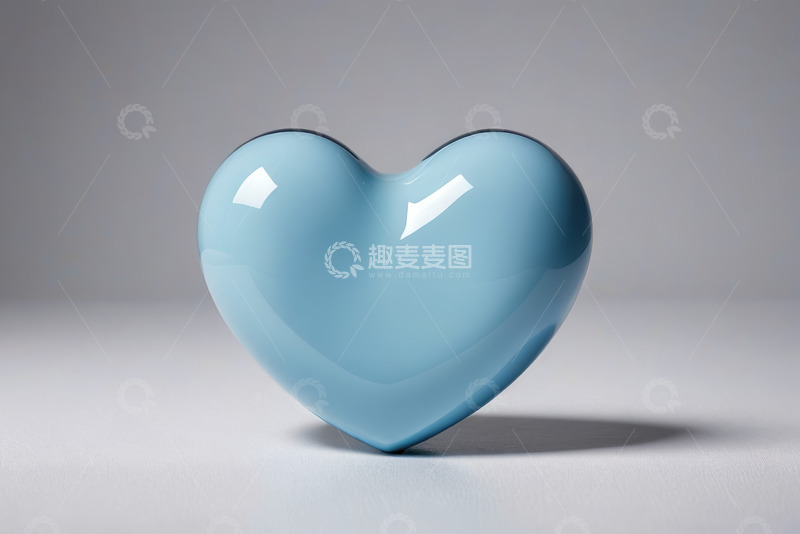 高清大图下载【趣麦麦图】蓝色心形物体特写