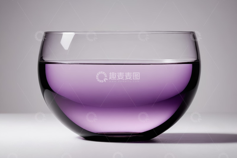 高清大图下载【趣麦麦图】装紫色液体的玻璃碗特写