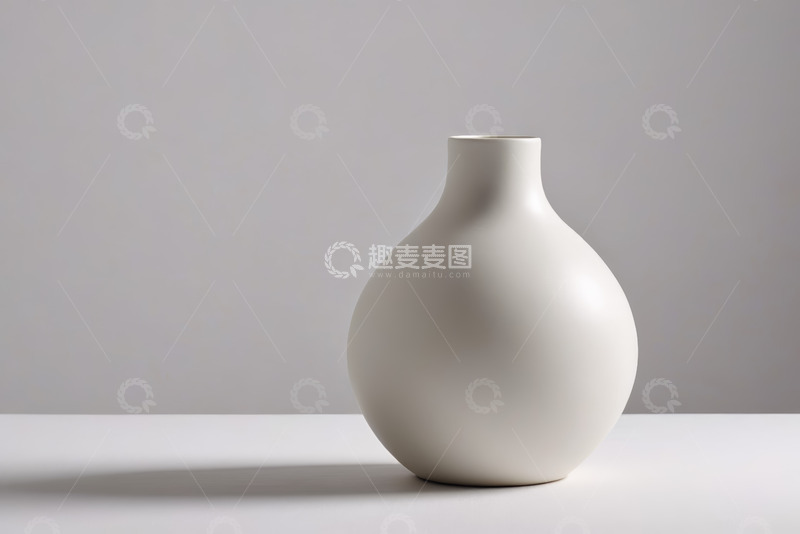 高清大图下载【趣麦麦图】白色陶瓷花瓶静物特写