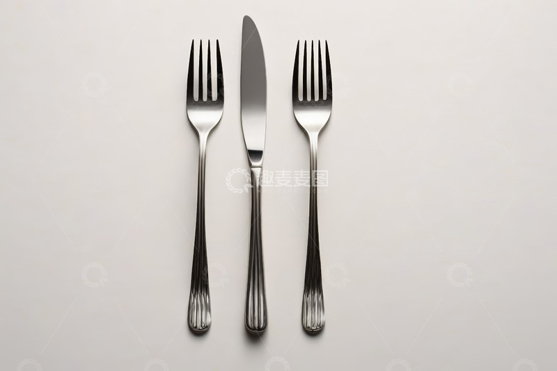 高清大图下载【趣麦麦图】银质刀叉餐具静物