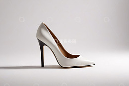 白色时尚高跟鞋特写
