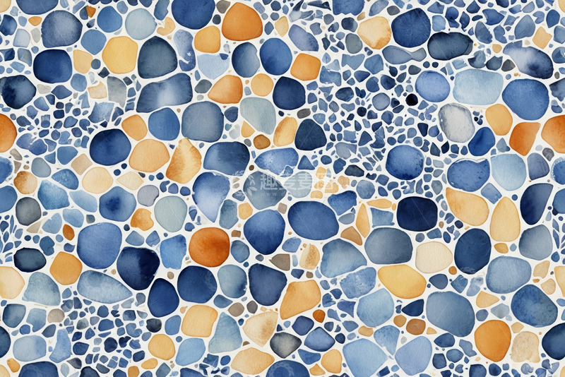 高清大图下载【趣麦麦图】蓝黄相间抽象图案背景