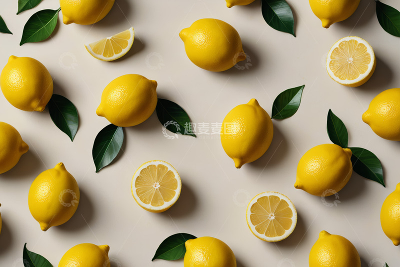高清大图下载【趣麦麦图】排列整齐的新鲜柠檬