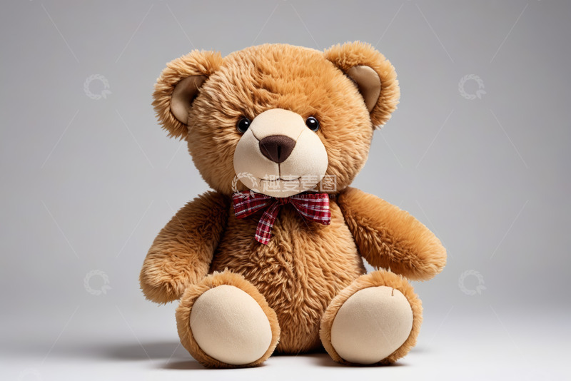 高清大图下载【趣麦麦图】棕色毛绒泰迪熊玩具特写