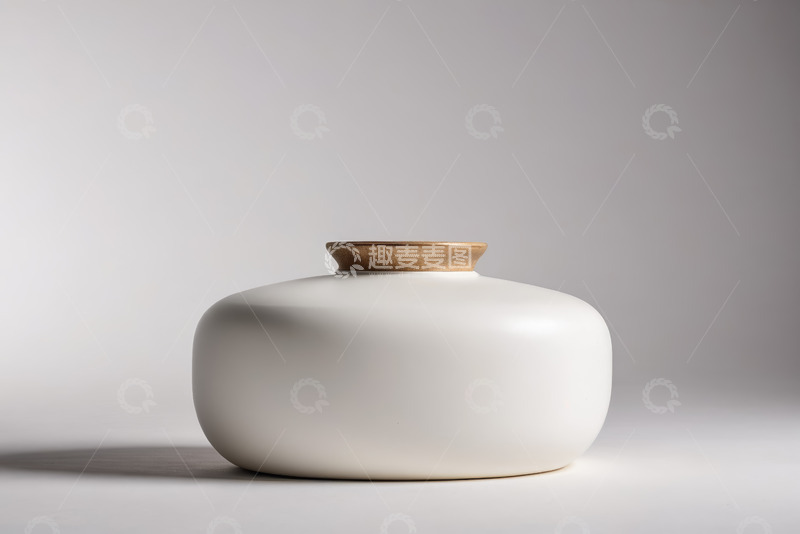 高清大图下载【趣麦麦图】白色陶瓷罐特写