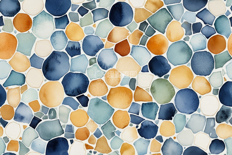 高清大图下载【趣麦麦图】水彩风格不规则图案背景