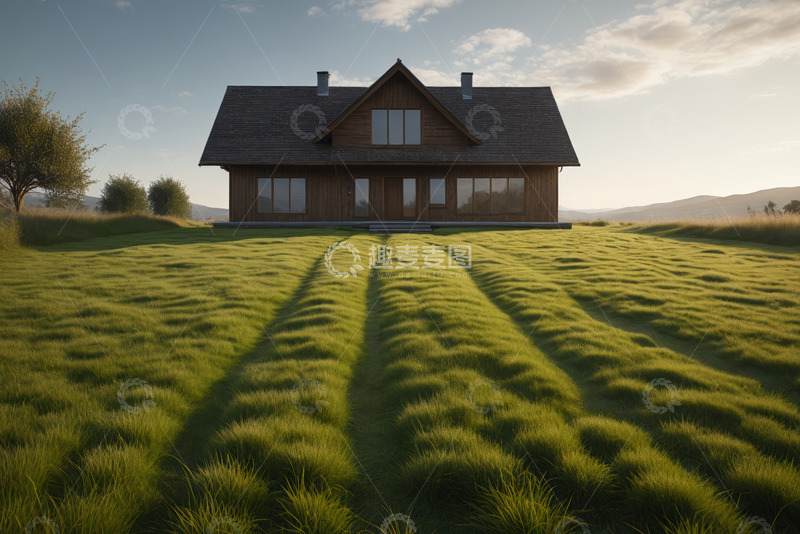 高清大图下载【趣麦麦图】草原上的独栋木屋