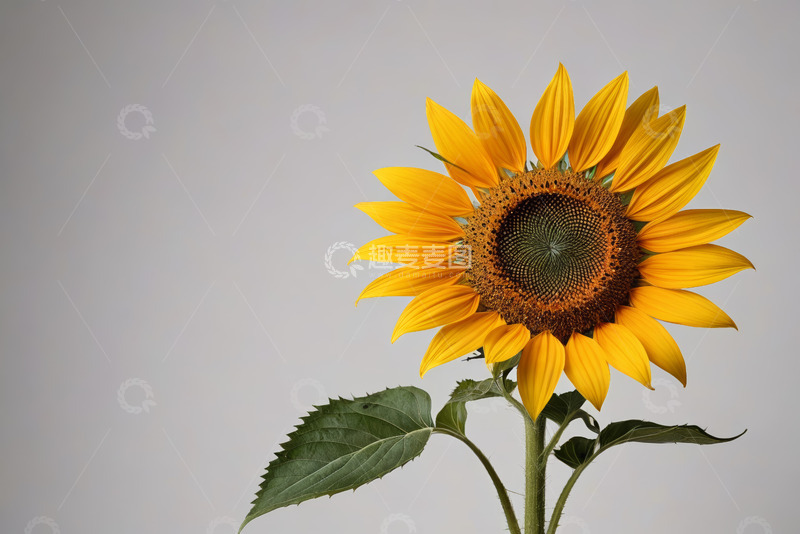 高清大图下载【趣麦麦图】单株向日葵特写素材