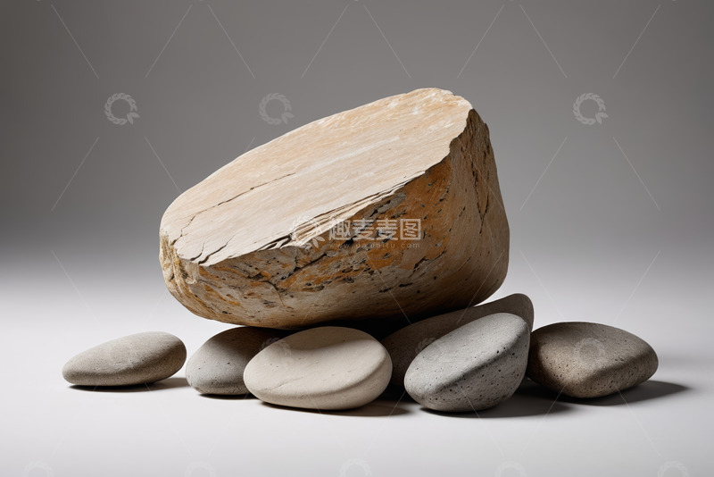 高清大图下载【趣麦麦图】堆叠的石头与鹅卵石静物素材