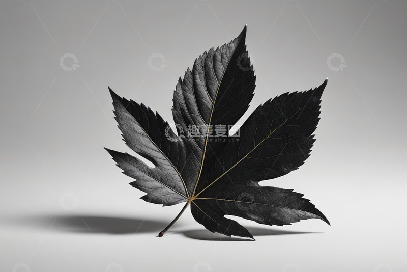 高清大图下载【趣麦麦图】黑色枫叶特写