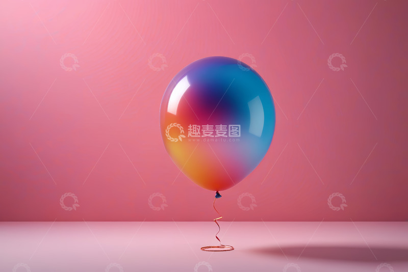 高清大图下载【趣麦麦图】粉色背景彩色气球
