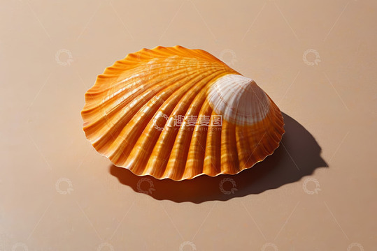 橙色贝壳特写素材