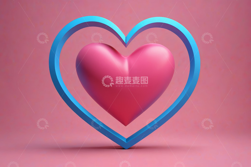 高清大图下载【趣麦麦图】双心形图案背景素材