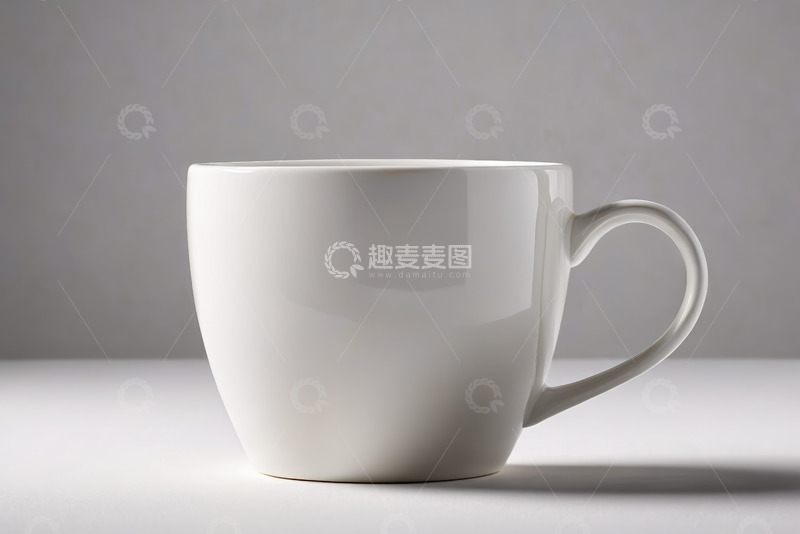 高清大图下载【趣麦麦图】白色陶瓷杯静物特写