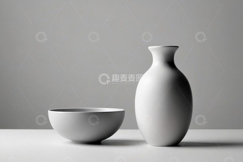 高清大图下载【趣麦麦图】白色碗与瓶静物摄影