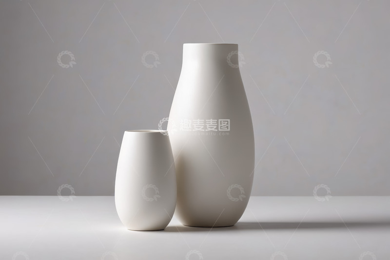 高清大图下载【趣麦麦图】白色简约陶瓷花瓶静物
