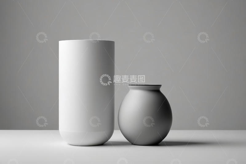 高清大图下载【趣麦麦图】简约白色陶瓷花瓶静物