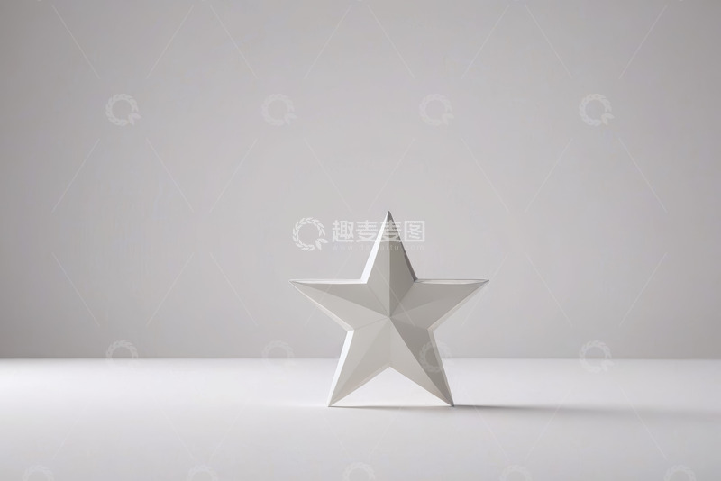 高清大图下载【趣麦麦图】白色立体五角星静物展示