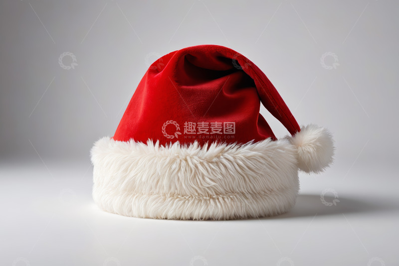 高清大图下载【趣麦麦图】红色圣诞老人帽子特写