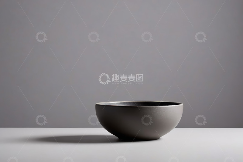 高清大图下载【趣麦麦图】灰色简约陶瓷碗静物拍摄