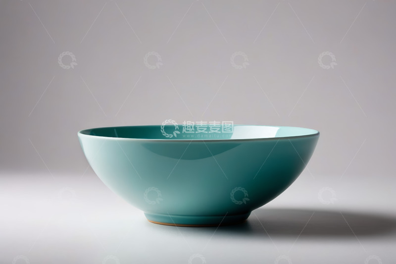 高清大图下载【趣麦麦图】浅蓝色陶瓷碗静物特写