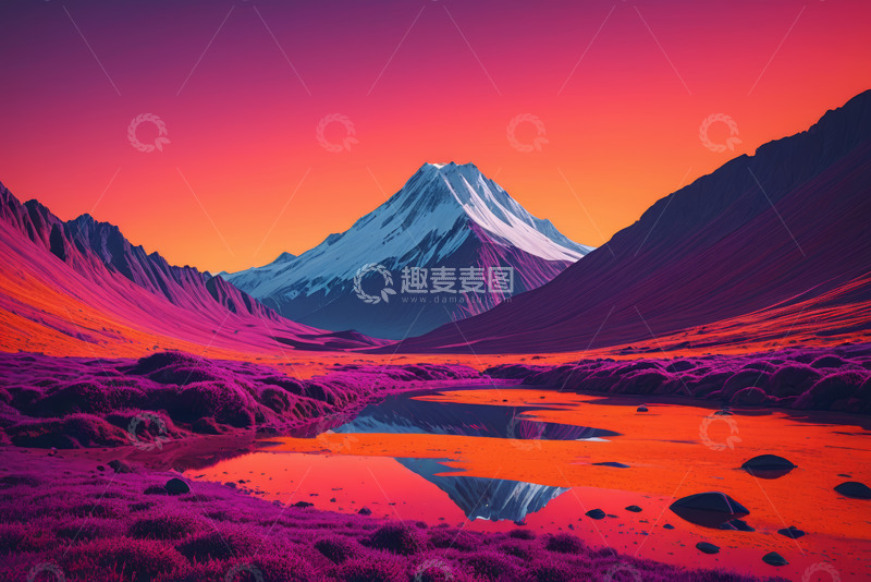 高清大图下载【趣麦麦图】山间湖泊自然风光