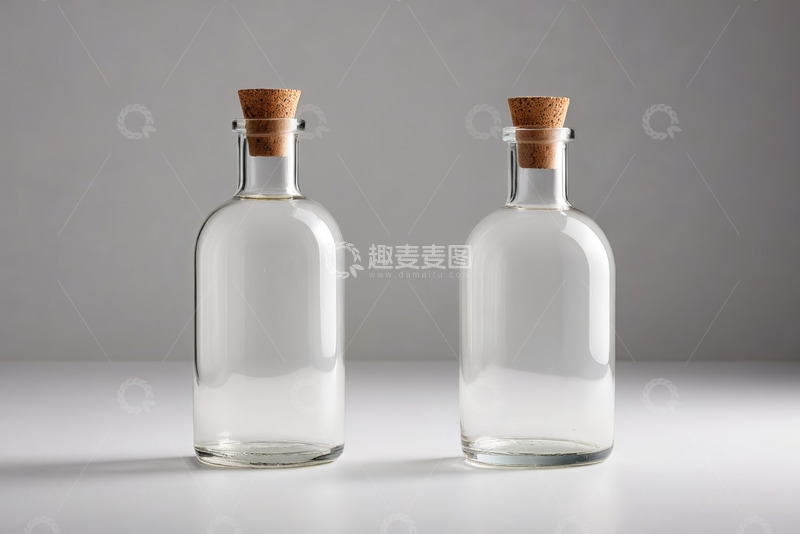 高清大图下载【趣麦麦图】透明玻璃瓶配软木塞静物