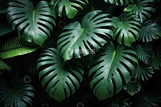 绿色热带植物背景素材