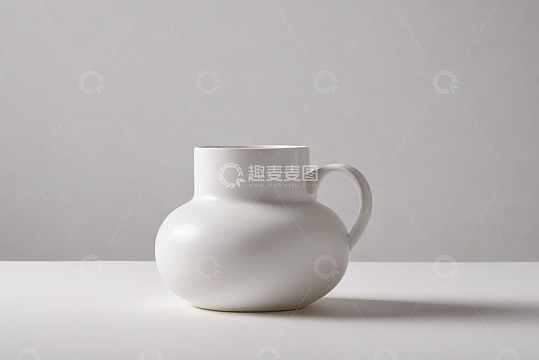 白色陶瓷杯静物特写