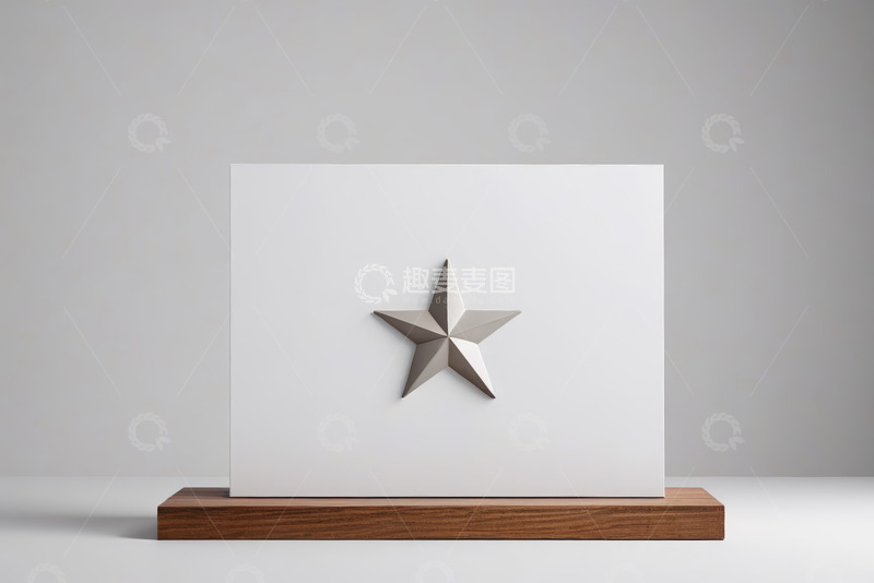 高清大图下载【趣麦麦图】白色背景上的立体五角星摆件