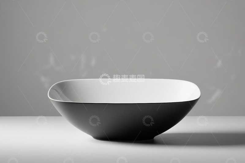 高清大图下载【趣麦麦图】白色背景上的黑色碗