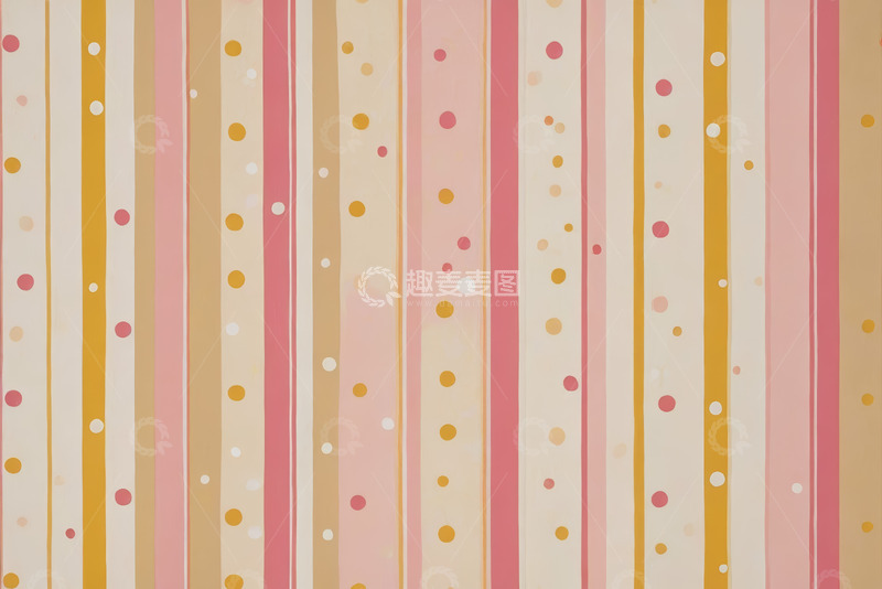 高清大图下载【趣麦麦图】粉色黄色条纹波点背景图案
