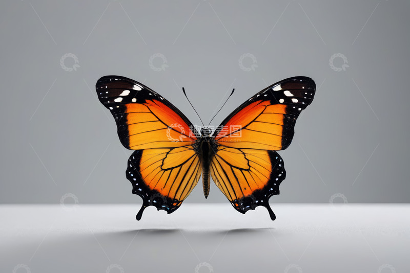 高清大图下载【趣麦麦图】橙色蝴蝶特写