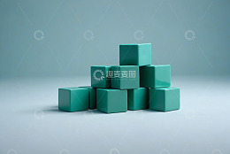 绿色立方体堆叠素材