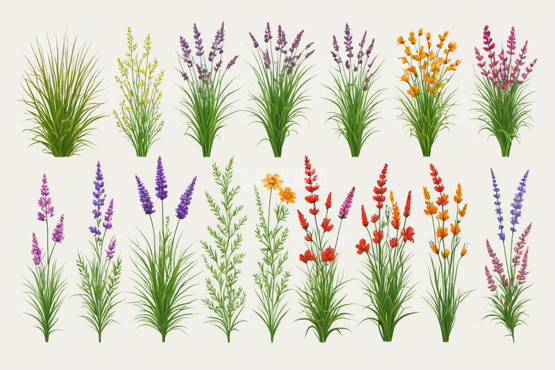 高清大图下载【趣麦麦图】多种花卉绿植矢量素材
