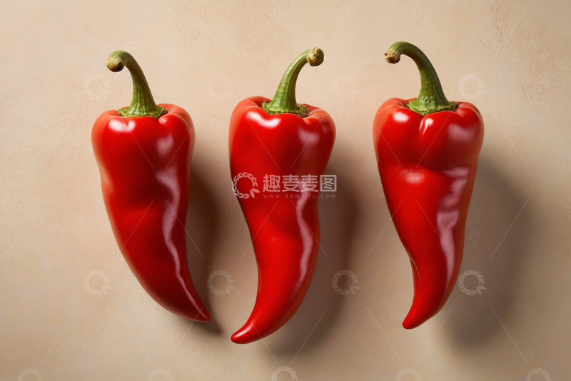 高清大图下载【趣麦麦图】三颗红辣椒特写