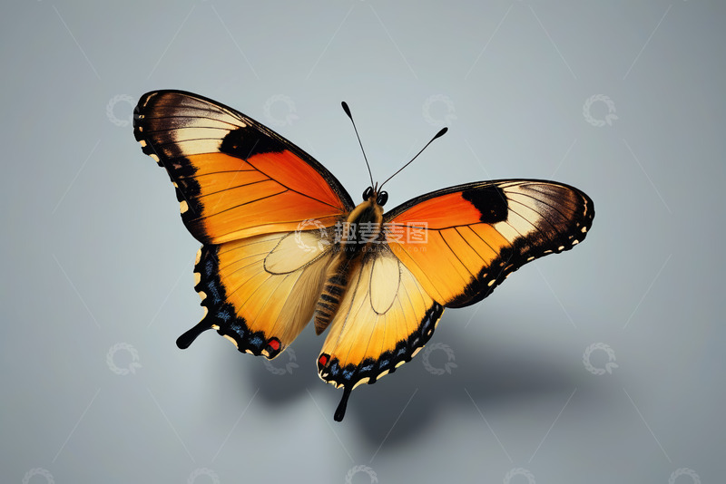高清大图下载【趣麦麦图】展翅蝴蝶微距特写